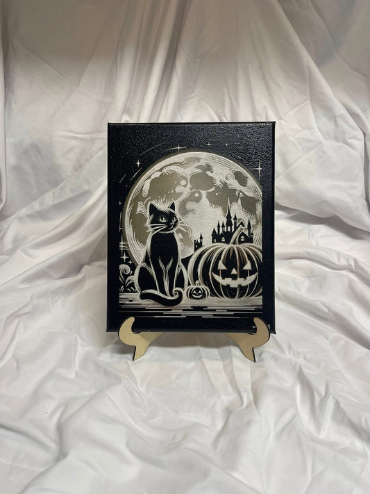 Halloween Kitty with Pumpkin