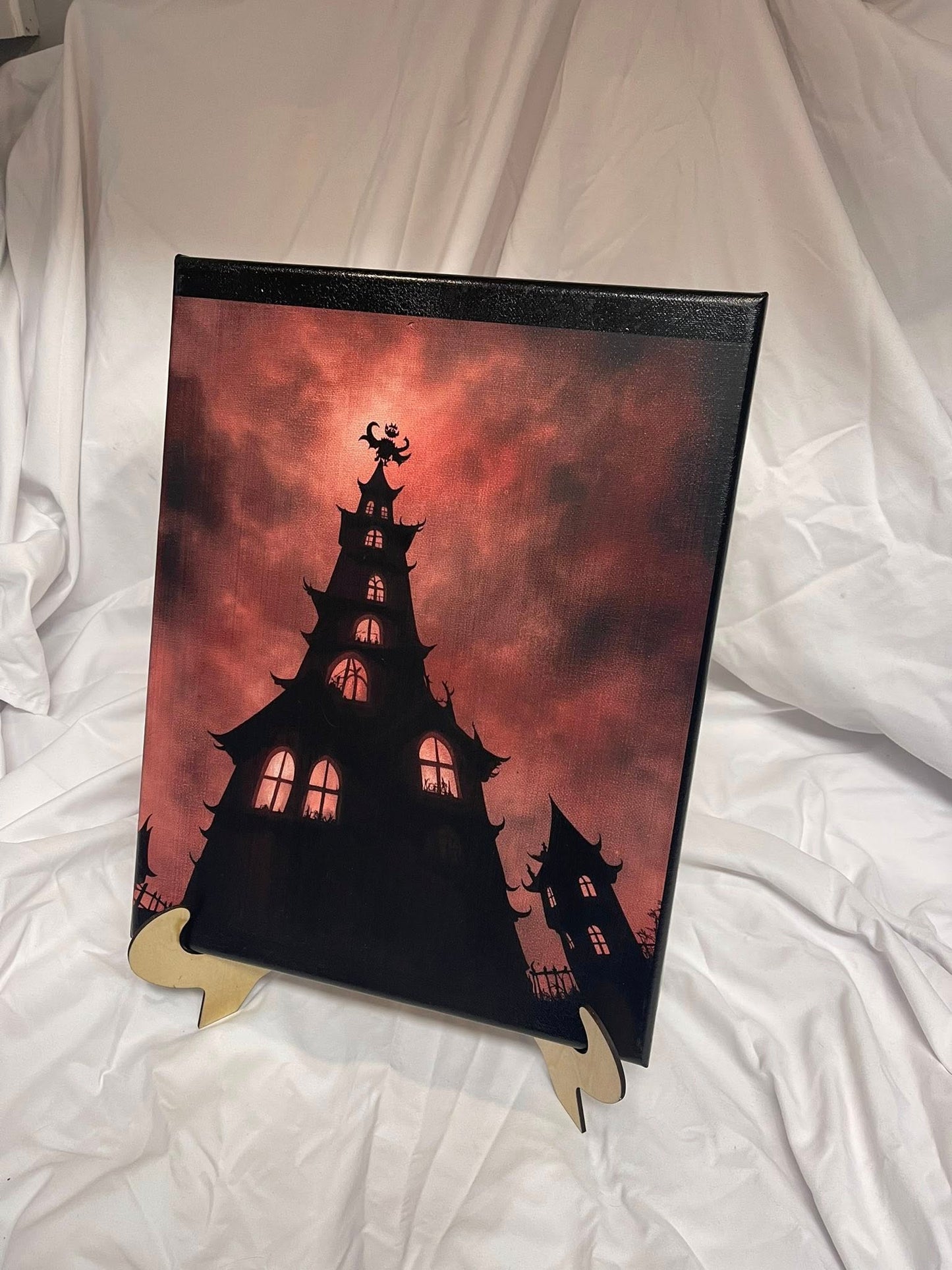 Haunted Halloween House Canvas Print Artwork