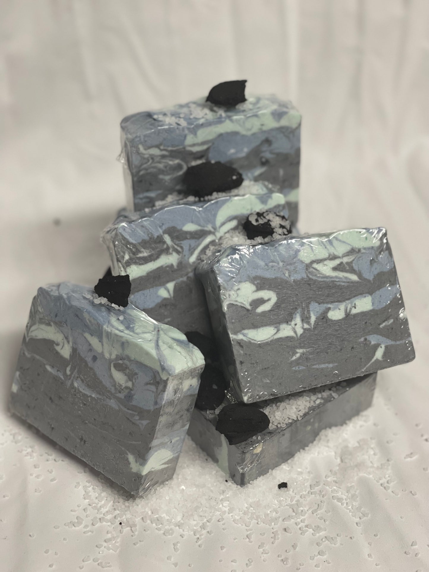 Moisturizing charcoal soap with Jojoba and castor oil, sea salt and Shea butter