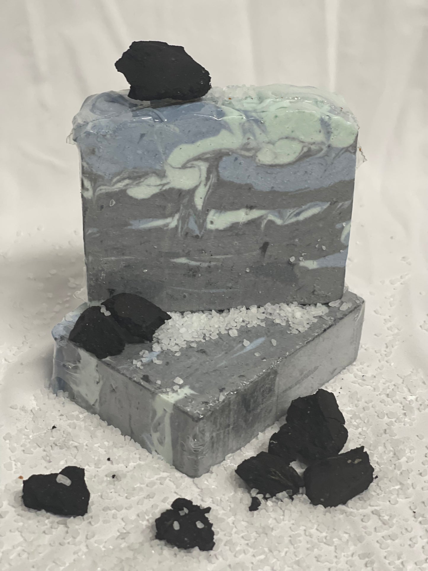 Moisturizing charcoal soap with Jojoba and castor oil, sea salt and Shea butter