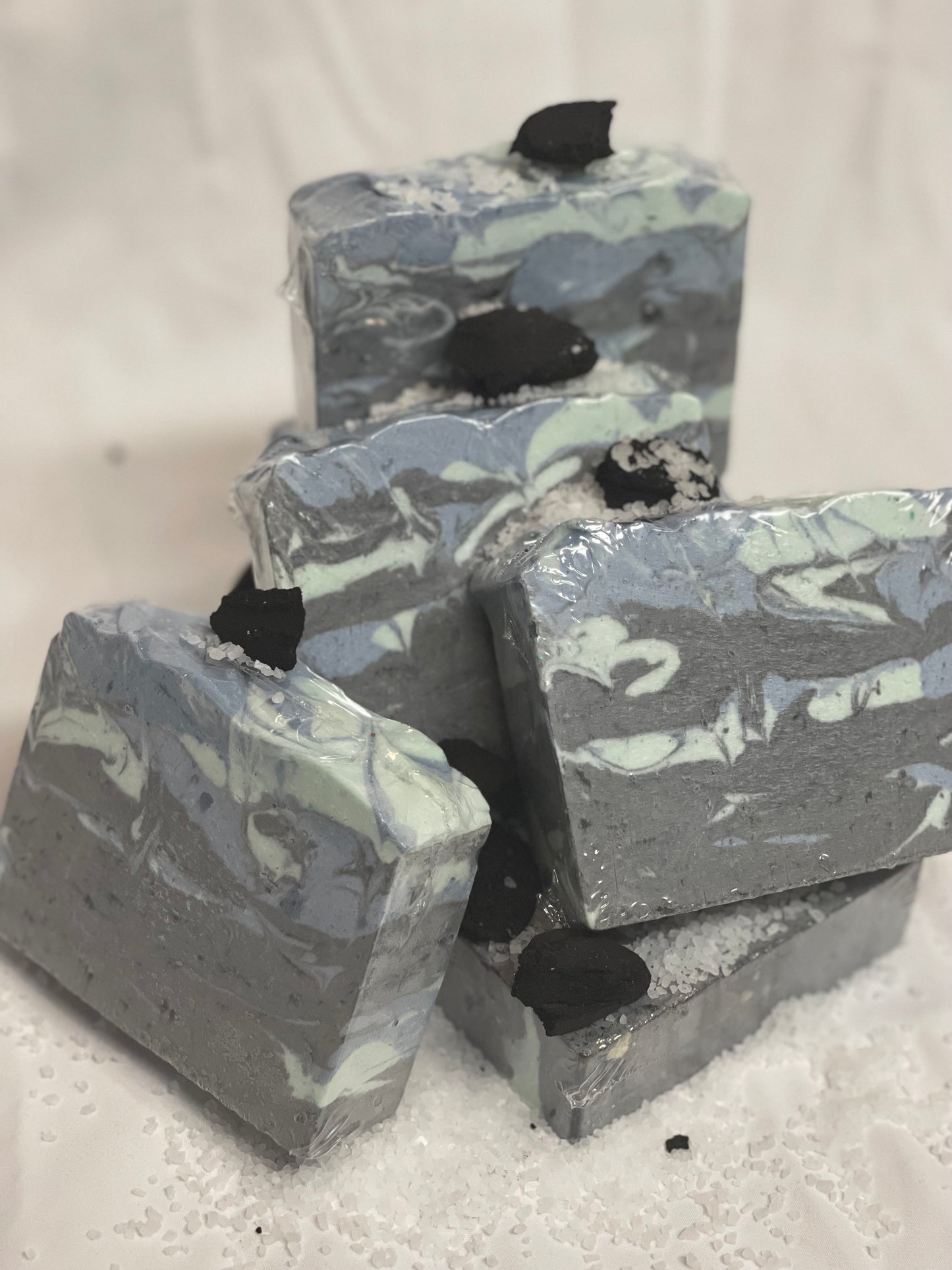 Moisturizing charcoal soap with Jojoba and castor oil, sea salt and Shea butter