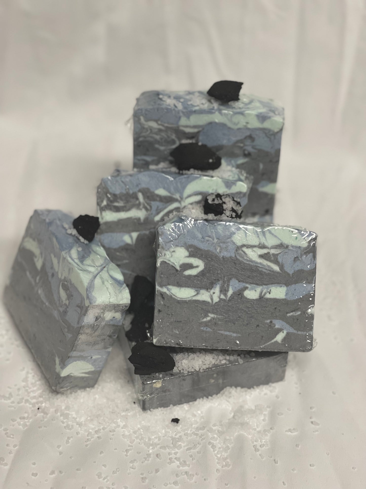 Moisturizing charcoal soap with Jojoba and castor oil, sea salt and Shea butter