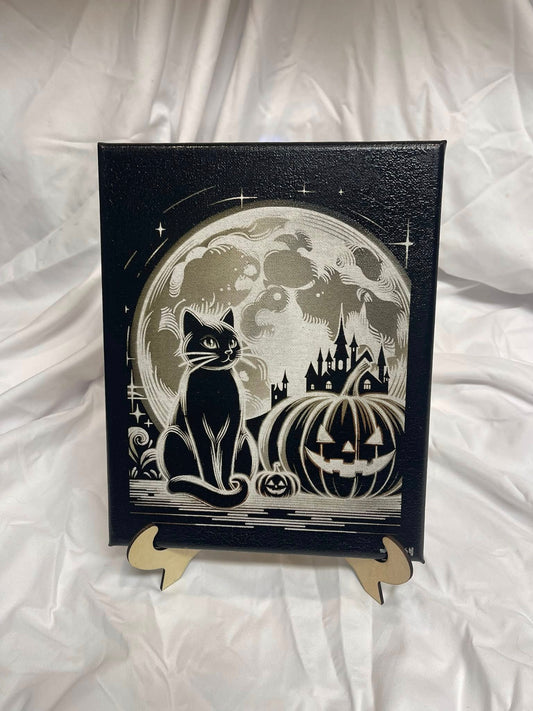 Halloween Kitty with Pumpkin