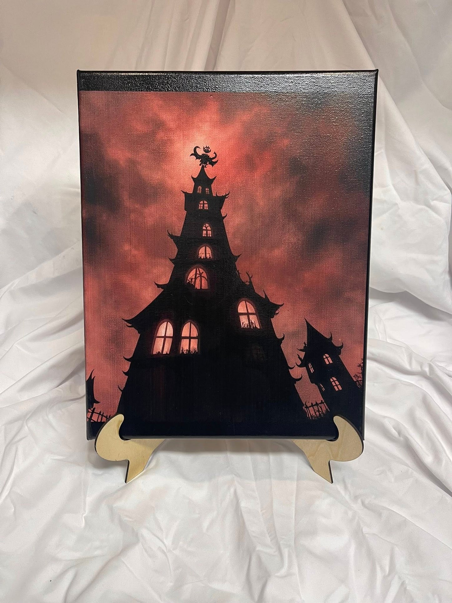 Haunted Halloween House Canvas Print Artwork