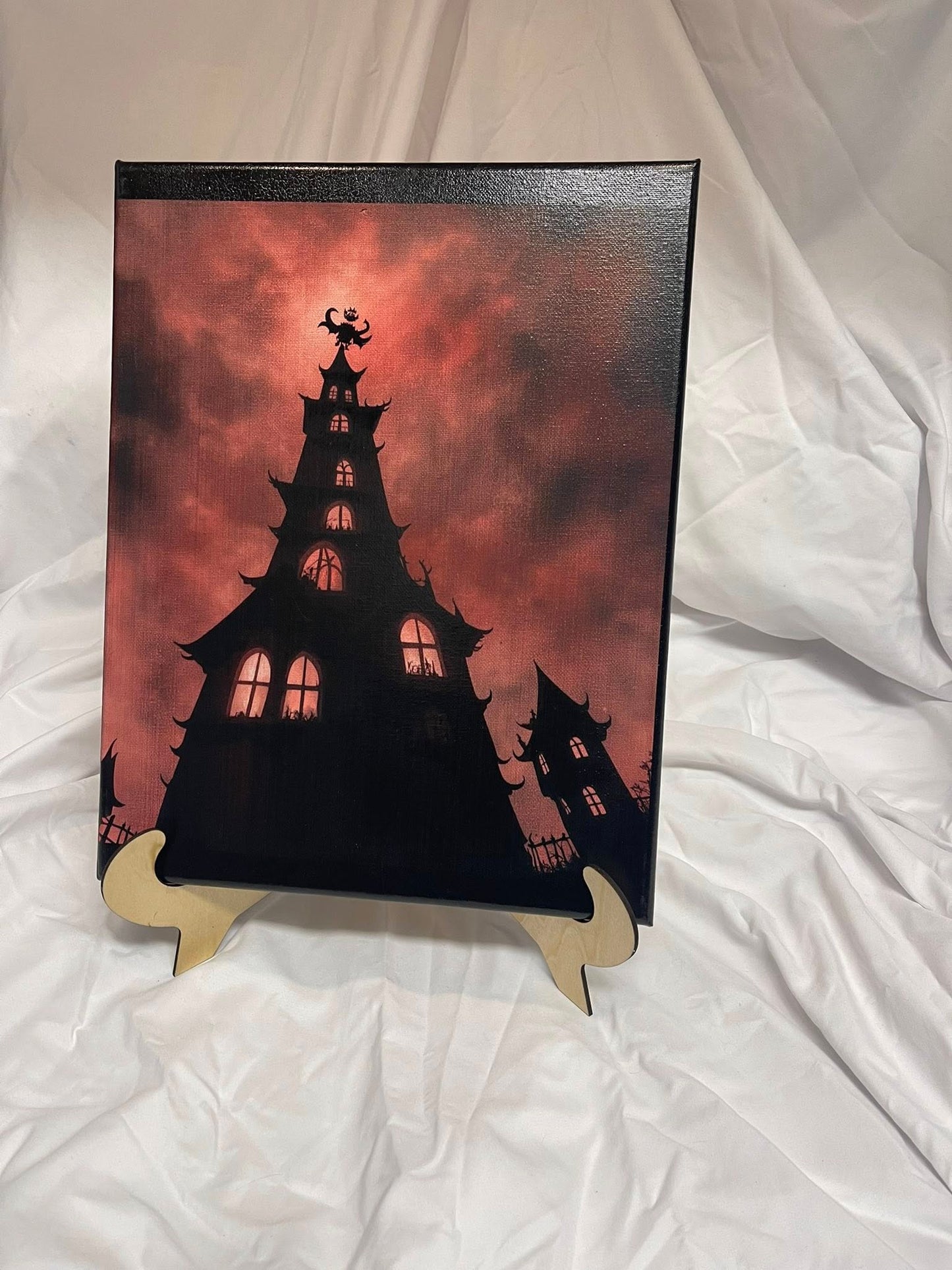 Haunted Halloween House Canvas Print Artwork